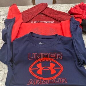 Under Armour Kids' Navy and Red Long Sleeve Tee